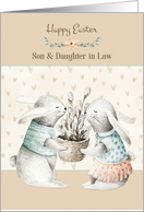 For Son and Daughter in Law Easter Bunny Pair card