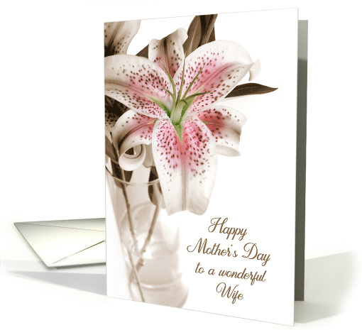 For Wife Mother's Day Pink Stargazer Lily card (1562520)