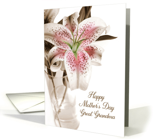 For Great Grandma Mother's Day Pink Stargazer Lily card (1562524)