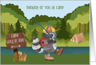 Thinking of You at Camp Racoon Outdoor Scene card