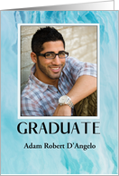 Blue Marble Look Graduation Photo card