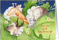 Thank You Baby Shower Gift with Sweet Sleeping Animals card