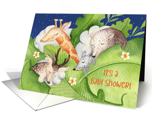 Baby Shower Invitation with Sweet Sleeping Animals card (1567146)