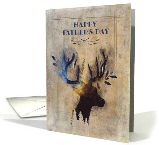 Father's Day Rustic Watercolor Deer card (1568290)