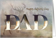 For Dad Rustic Watercolor with Deer and Forest card