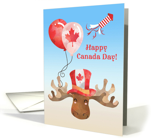 Canada Day with Moose and Balloons card (1571350)