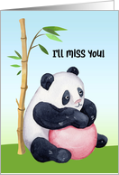 I’ll Miss You with Sad Panda and Bamboo Shoots Good Luck in New Job card