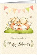 Baby Shower Invitation with Sleeping Bunny card