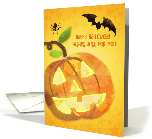 Halloween Pumpkin, Spider and Bat card (1578208)
