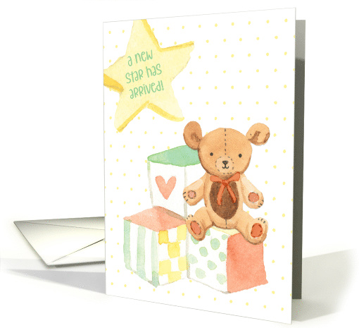 New Baby Congratulations with Blocks, Bear and Star card (1582868)
