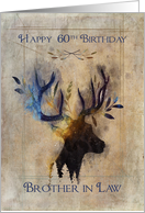 For Brother in Law 60th Birthday with Rustic Watercolor Deer card