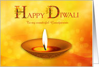 Customized Diwali with Clay Diya and Festive Golden Background card