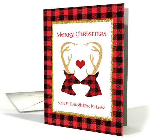 Christmas For Son and Daughter in Law Red Buffalo Plaid with Deer card