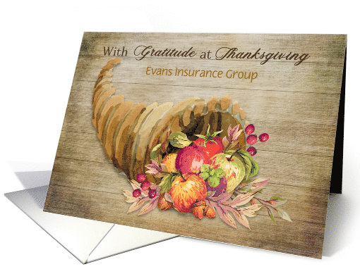 Customized Front Thanksgiving Cornucopia for Business card (1586496)