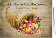 Customized Front Thanksgiving Cornucopia for Business card