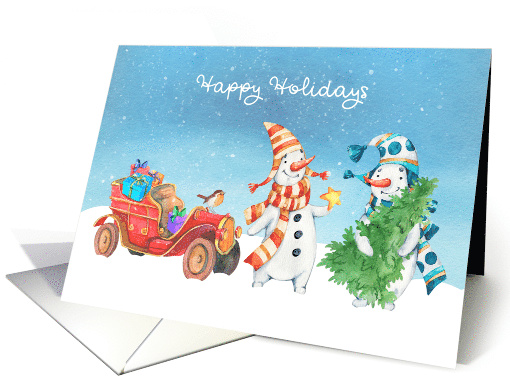 Holiday Snowpeople Pals Winter Scene card (1586948)