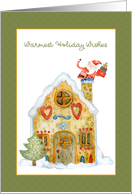 Festive Home with Santa in Chimney card