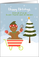 Customize Happy Holidays from Landscaper with Jolly Gingerbread card