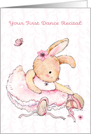 First Dance Recital Ballerina Bunny in Pink card