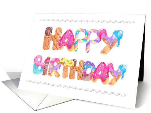 Happy Birthday Ice Cream Letters card (1592908)