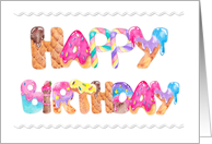 Happy Birthday Ice Cream Letters card