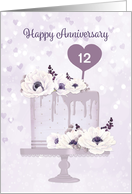 Customize Year Wedding Anniversary with Cake card