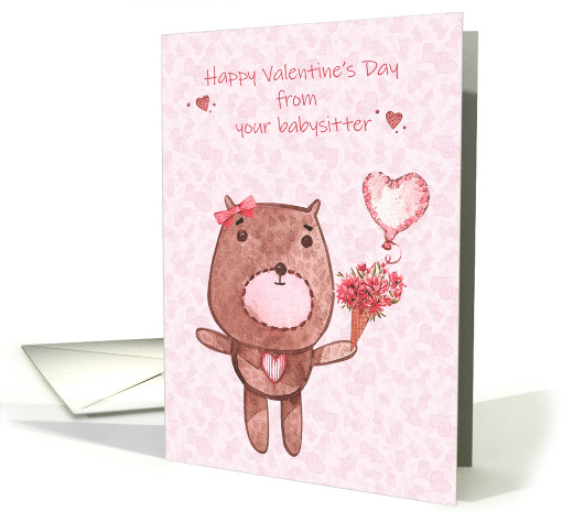 Valentine's Day from Babysitter with Bear and Hearts card (1594320)