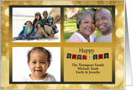 Festive Gold New Year Multiple Photos card