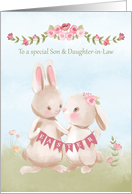 For Son & Daughter in Law Springtime Easter Bunnies card