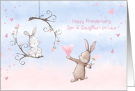 For Son and Daughter in Law Wedding Anniversary with Bunnies card