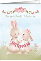 For Daughter & Son in Law Springtime Easter Bunnies card