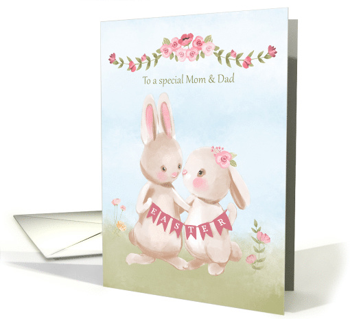 For Mom and Dad Springtime Easter Bunnies card (1600820)