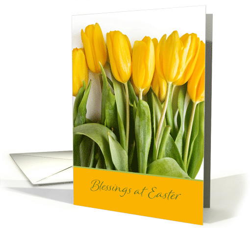 Yellow Tulips Blessings at Easter card (1602542)