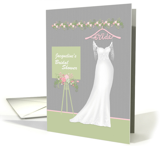 Customize Name Bridal Shower with Wedding Gown card (1603072)