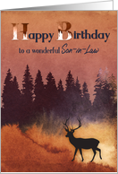 Birthday For Son in Law Wilderness Scene with Deer Silhouette card