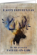 For Futre Father in Law on Father’s Day Rustic Watercolor Deer card