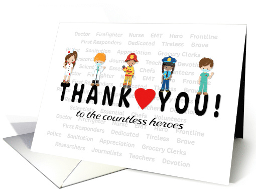 Thank You Heroes for Medical, First Responders and All Heroes card