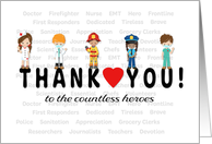 Thank You Heroes for Medical, First Responders and All Heroes card