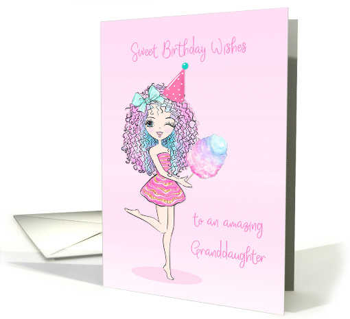 Birthday For Granddaughter Sassy Young Adult with Colorful Hair card