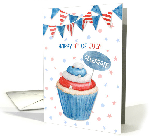 Fourth of July Patriotic Cupcake Celebration card (1627980)