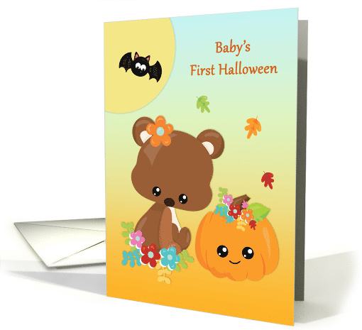 Baby's First Halloween with Bear, Pumpkin, Moon and Bat card (1630124)