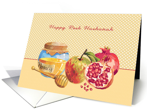 Rosh Hashanah with Honey, Apples and Pomegranates card (1631300)