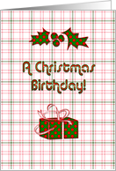 Christmas Birthday Plaid card