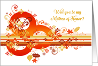 Autumn Matron of Honor Abstract card