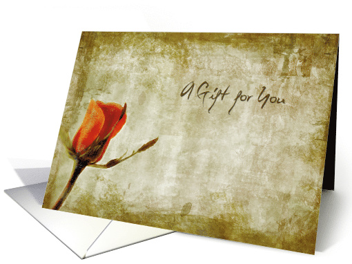 A Gift for You Orange Vintage Rose card (199931)