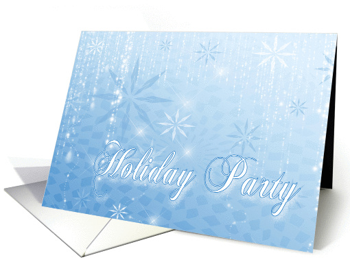 Holiday Party Blue Snowflakes card (218209)