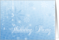 Holiday Party Blue Snowflakes card