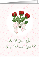 Will You Be My Flower Girl Roses card