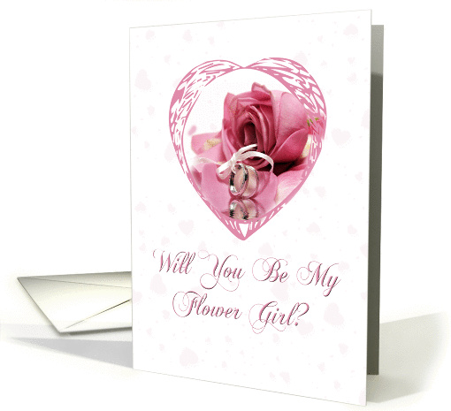 Be My Flower Girl Pink Rose card (244265)