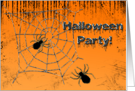 Halloween Party Spiders Invitation card